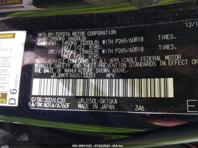 JTJBM7FX6G5133351 Lexus 460