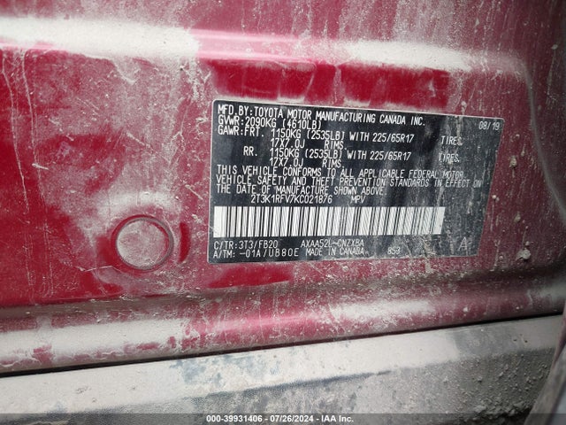 Toyota RAV4 LE 2019 2T3K1RFV7KC021876 Image 9