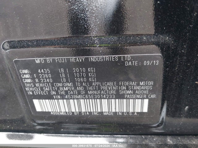 4S3BMBC65E3014233 Subaru Legacy 2.5i Premium