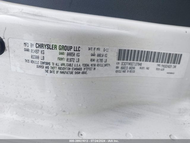 2012 FIAT 500 3C3CFFAR3CT127848 Photo 8