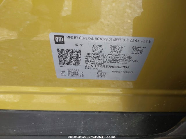 Chevrolet Blazer Awd Rs 2022 3GNKBKRS7NS160855 Image 9