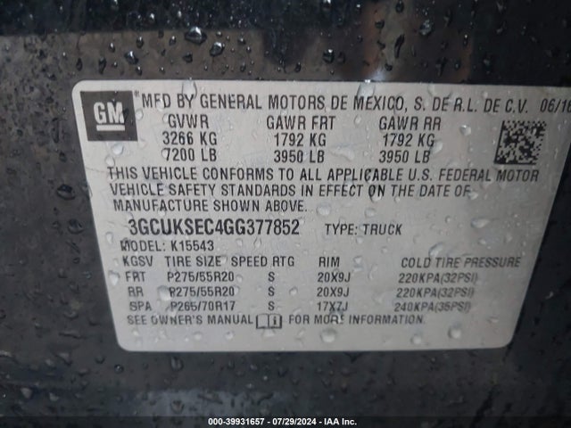 Chevrolet Silverado 1500 2lz 2016 3GCUKSEC4GG377852 Image 9