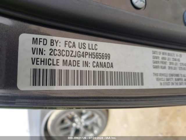 2C3CDZJG4PH565699 Dodge Challenger Gt