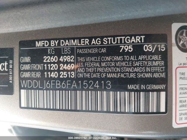 WDDLJ6FB6FA152413 Mercedes-Benz Cls 400