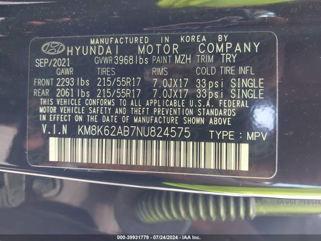Hyundai Kona Sel 2022 KM8K62AB7NU824575 Image 9