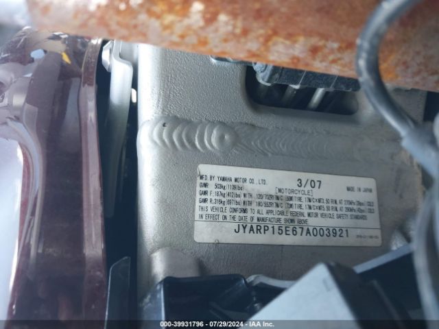 2007 YAMAHA FJR1300 JYARP15E67A003921 Photo 9