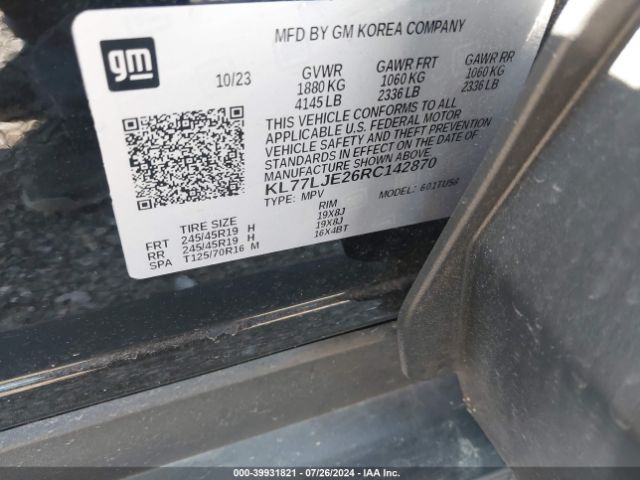 KL77LJE26RC142870 Chevrolet Trax Fwd 2rs