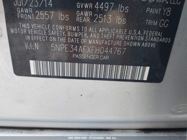 5NPE34AFXFH044767 Hyundai Sonata Sport