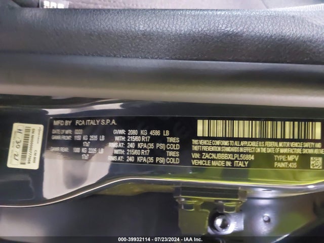 ZACNJBBBXLPL56884 Jeep Renegade Latitude 4x4