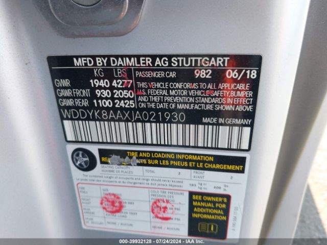 2018 MERCEDES-BENZ AMG GT C WDDYK8AAXJA021930 Photo 8