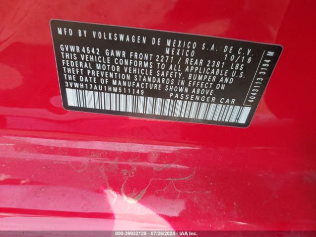 3VWH17AU1HM511149 Volkswagen Golf Alltrack Tsi S/tsi Se/tsi Sel