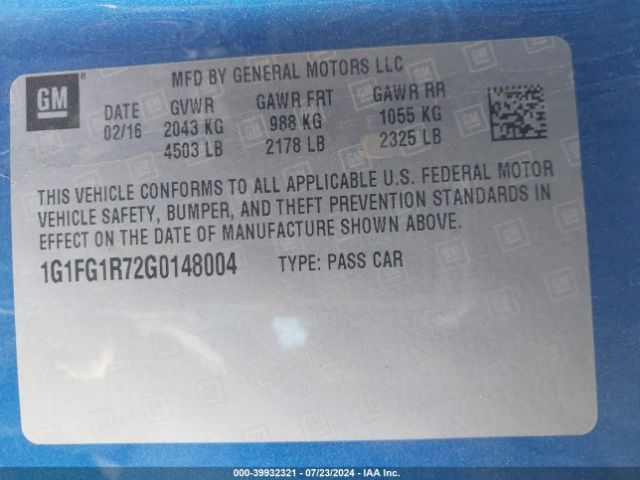 1G1FG1R72G0148004 Chevrolet CAMARO 2SS