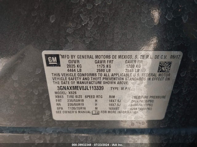Chevrolet Equinox Premier 2018 3GNAXMEV0JL113339 Image 9