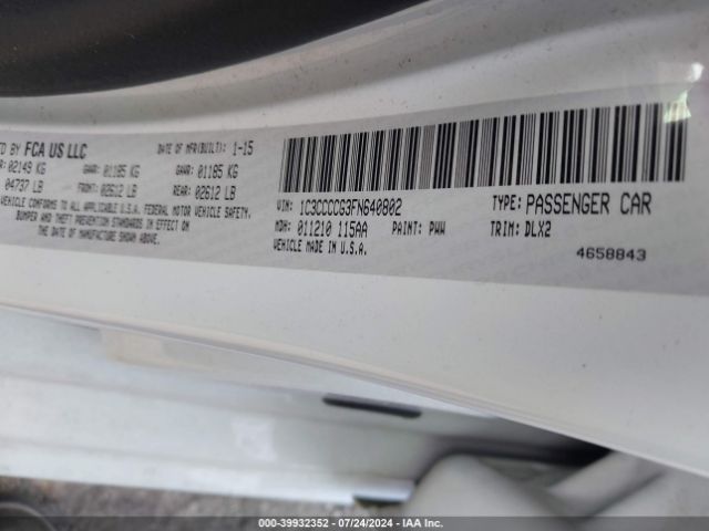 1C3CCCCG3FN640802 Chrysler 200 C