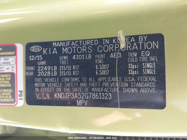 KNDJP3A52G7861323 KIA SOUL +