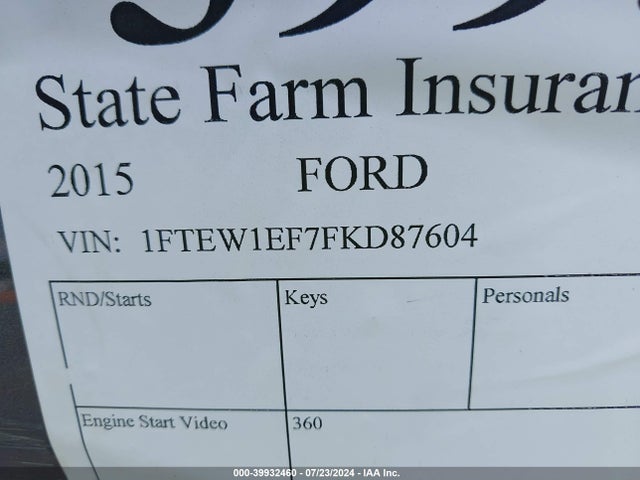 Ford F-150 Xlt 2015 1FTEW1EF7FKD87604 Image 9