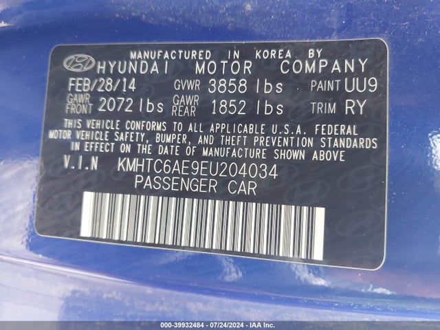 Hyundai Veloster Turbo R-spec 2014 KMHTC6AE9EU204034 Image 9