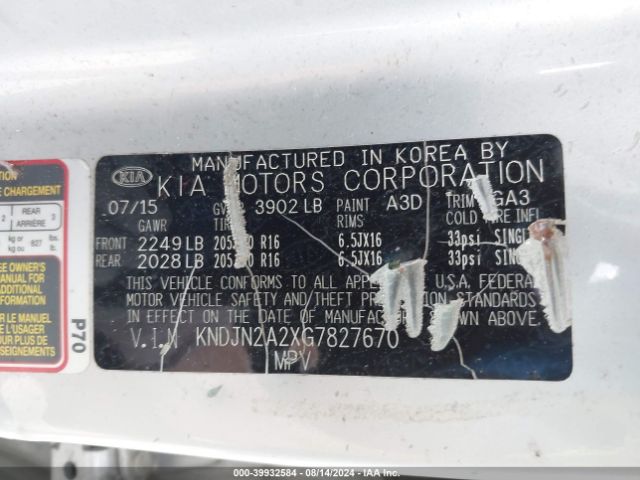 KNDJN2A2XG7827670 KIA Soul