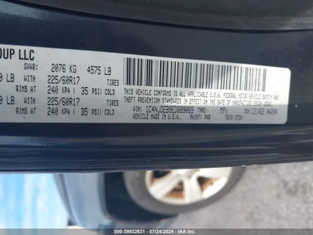1C4NJDEB9ED689069 Jeep Compass Latitude