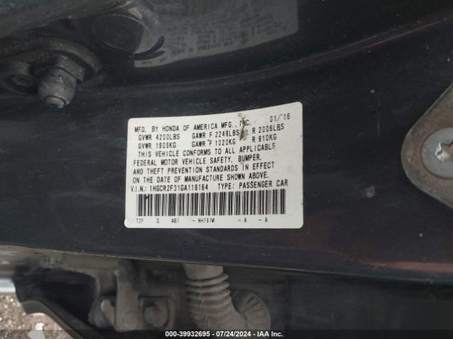 1HGCR2F31GA119164 Honda ACCORD LX