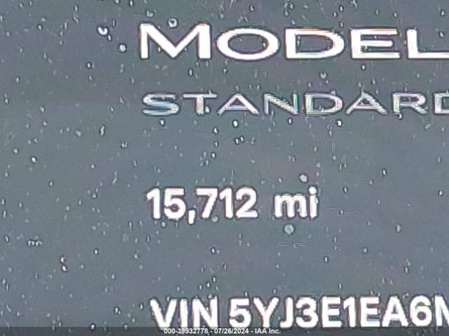 5YJ3E1EA6MF072768 Tesla Model 3 Standard Range Plus Rear-wheel Drive