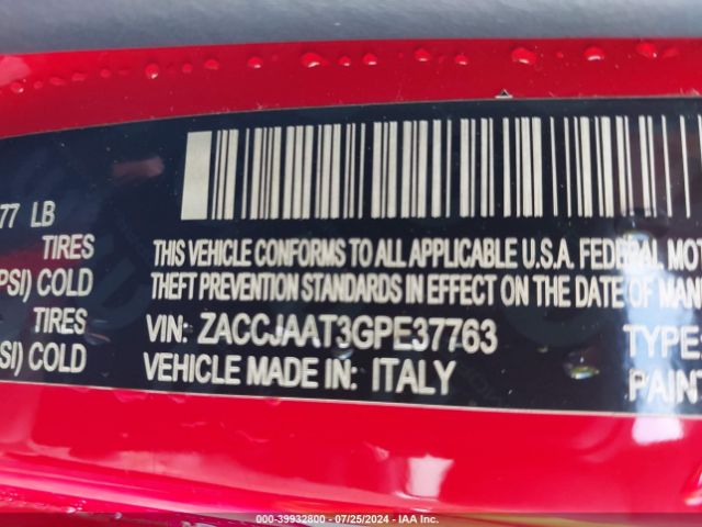 ZACCJAAT3GPE37763 Jeep Renegade Sport
