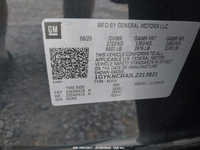 1GYKNCR42LZ213821 Cadillac Xt5 Fwd Premium Luxury