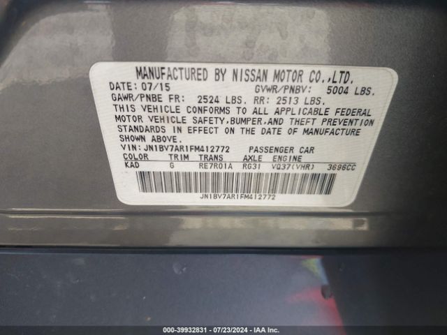 JN1BV7AR1FM412772 Infiniti Q50 Premium