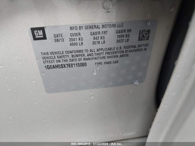 1G6AH5SX7E0115080 Cadillac ATS LUXURY