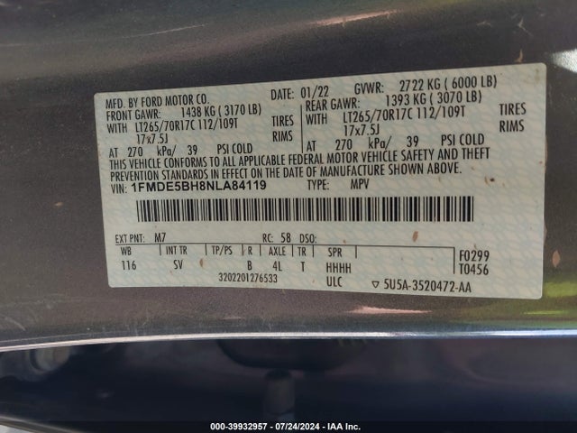 Ford Bronco Black Diamond 2022 1FMDE5BH8NLA84119 Image 9