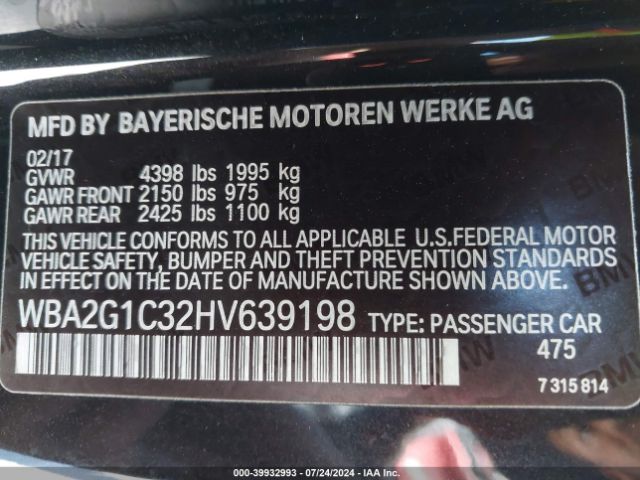WBA2G1C32HV639198 BMW M240i
