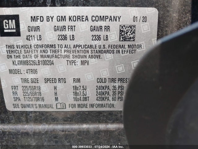 KL4MMBS26LB100204 Buick Encore Gx Fwd Preferred