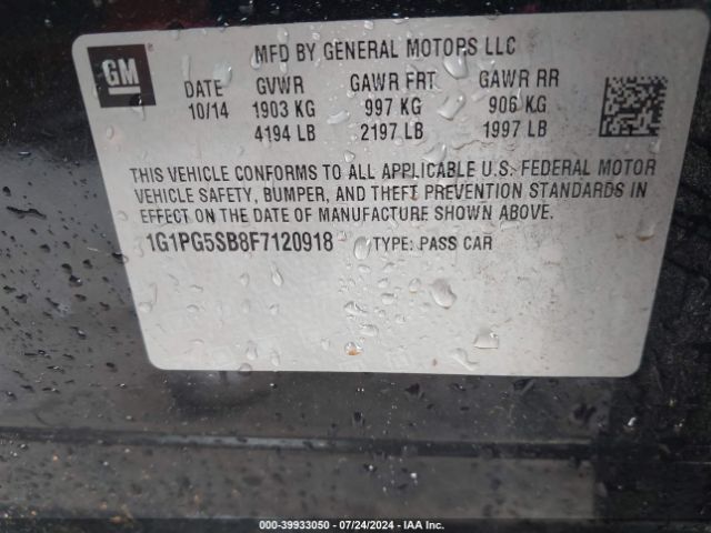 1G1PG5SB8F7120918 Chevrolet CRUZE LTZ
