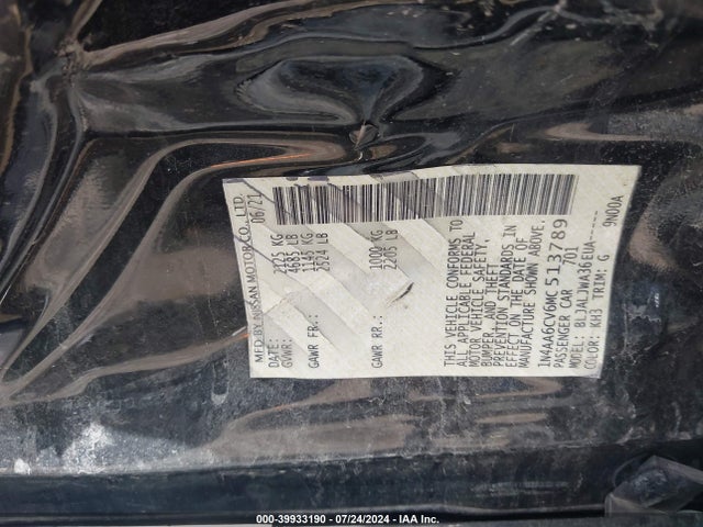 Nissan Maxima Sv Xtronic Cvt 2021 1N4AA6CV6MC513789 Image 9
