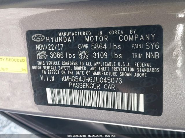 KMHG54JH6JU045073 Genesis G90 5.0 Ultimate