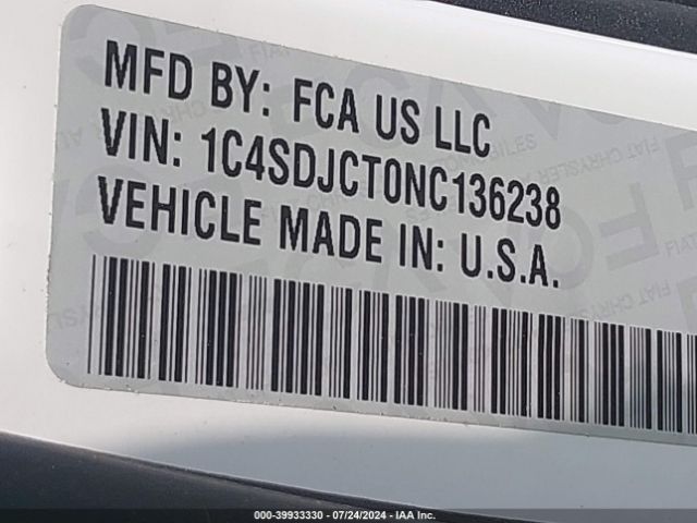 1C4SDJCT0NC136238 Dodge Durango R/t Awd