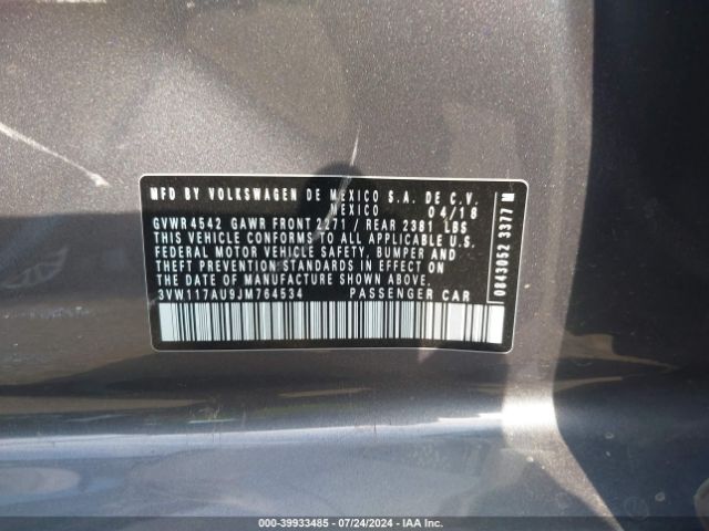 3VW117AU9JM764534 Volkswagen Golf Sportwagen S