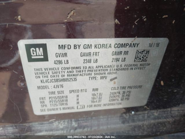 KL4CJCSB5HB052535 Buick Encore Essence
