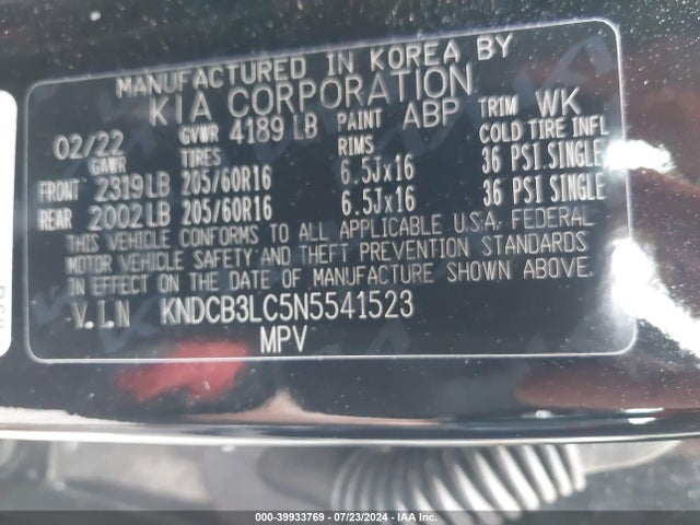 KIA Niro Lxs Se 2022 KNDCB3LC5N5541523 Image 9