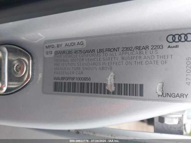 WAUBFGFF8F1000856 Audi A3 2.0t Premium