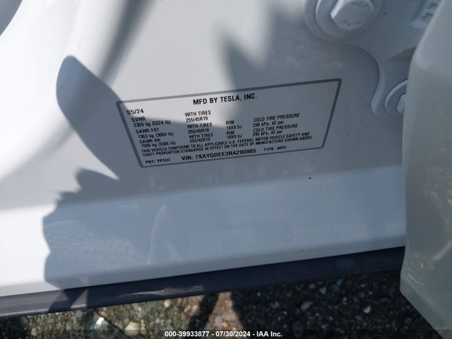 2024 TESLA MODEL Y 7SAYGDEE3RA290985 Photo 8