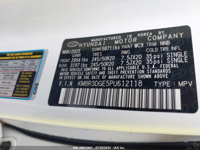 Hyundai Palisade Xrt 2023 KM8R3DGE5PU612118 Image 9
