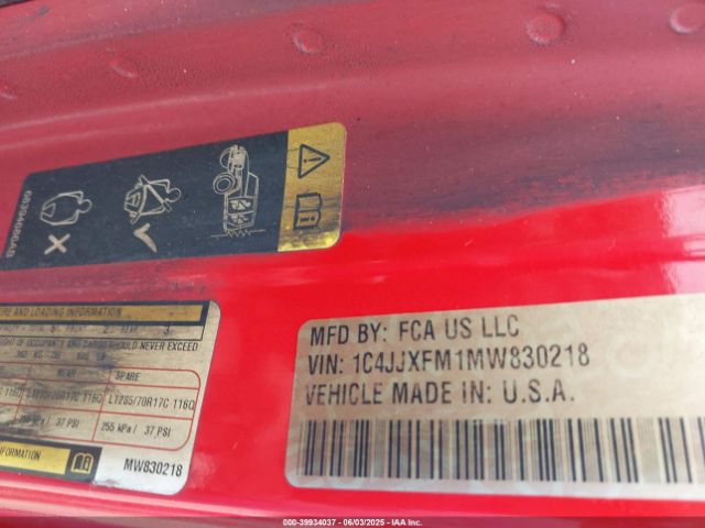 1C4JJXFM1MW830218 Jeep Wrangler Unlimited Rubicon 4x4