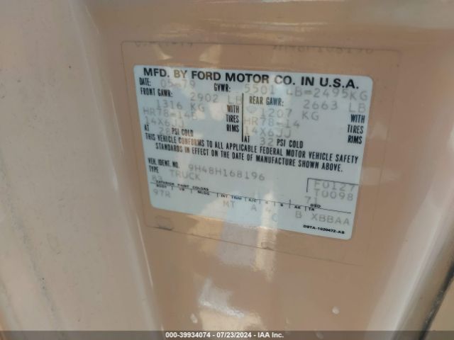 1979 FORD RANCHERO 9H48H168196       Photo 8