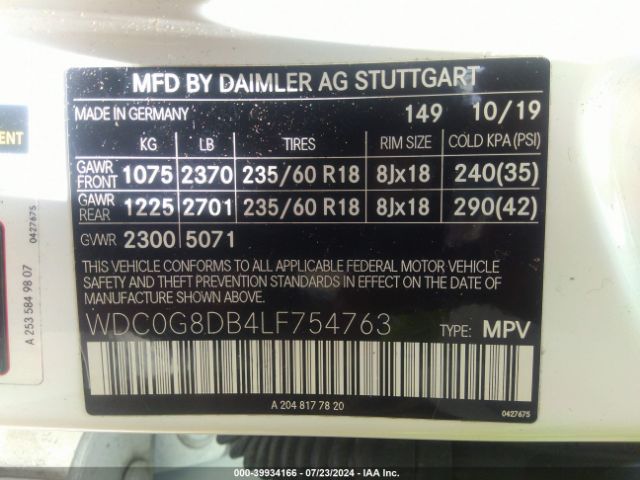 WDC0G8DB4LF754763 Mercedes-Benz GLC 300