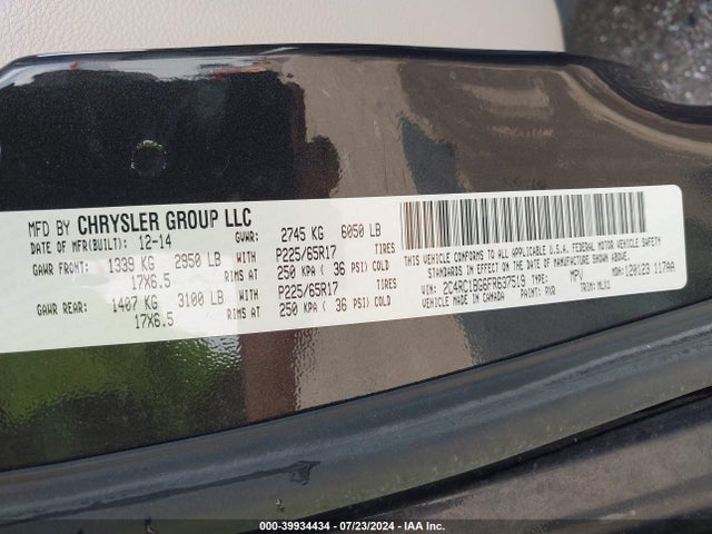 2C4RC1BG6FR637519 Chrysler Town & Country Touring