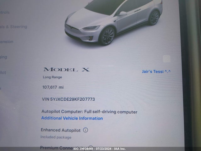 Tesla MODEL X 2019 5YJXCDE29KF207773 Image 23