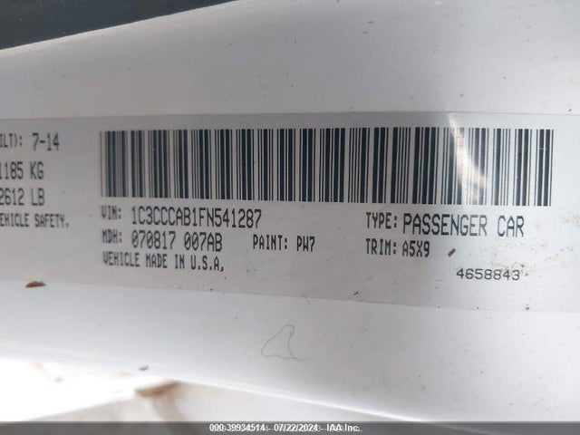 Chrysler 200 Limited 2015 1C3CCCAB1FN541287 Image 9