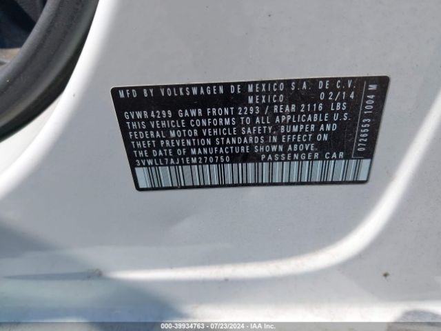 3VWLL7AJ1EM270750 Volkswagen Jetta 2.0l Tdi Value Edition