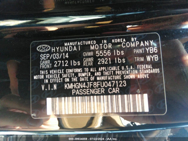 Hyundai Genesis 5.0 2015 KMHGN4JF8FU047123 Image 9